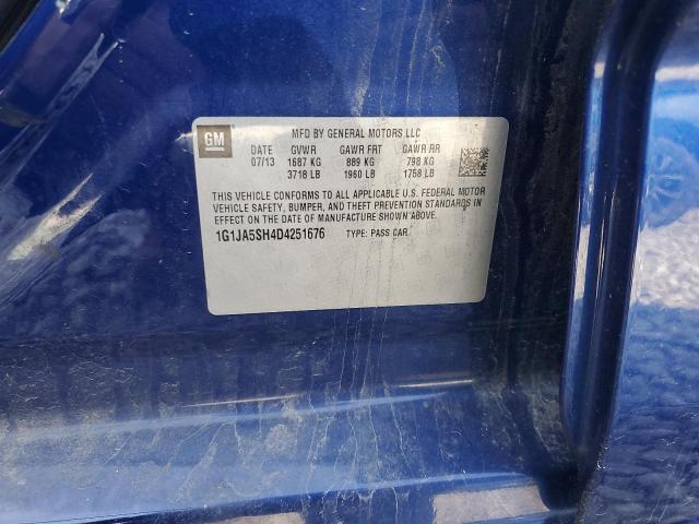 1G1JA5SH4D4251676 - 2013 CHEVROLET SONIC LS BLUE photo 12