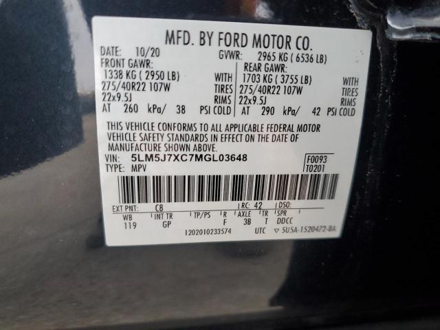 5LM5J7XC7MGL03648 - 2021 LINCOLN AVIATOR RESERVE 蓝色 照片 13