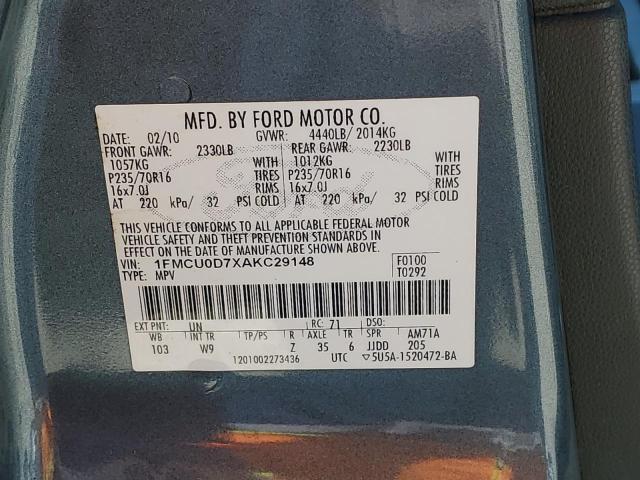 1FMCU0D7XAKC29148 - 2010 FORD ESCAPE XLT BLUE photo 13