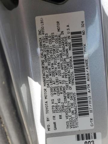 5TETX22N46Z319455 - 2006 TOYOTA TACOMA ACCESS CAB ვერცხლისფერი ფოტო 12