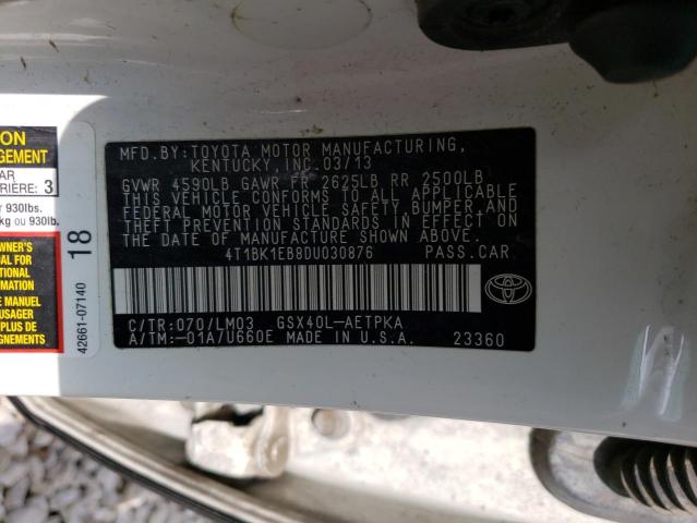 4T1BK1EB8DU030876 - 2013 TOYOTA AVALON BASE Ağ foto 12