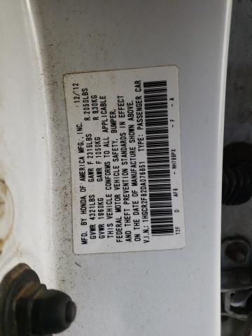 1HGCR2F82DA076851 - 2013 HONDA ACCORD EXL WHITE photo 12