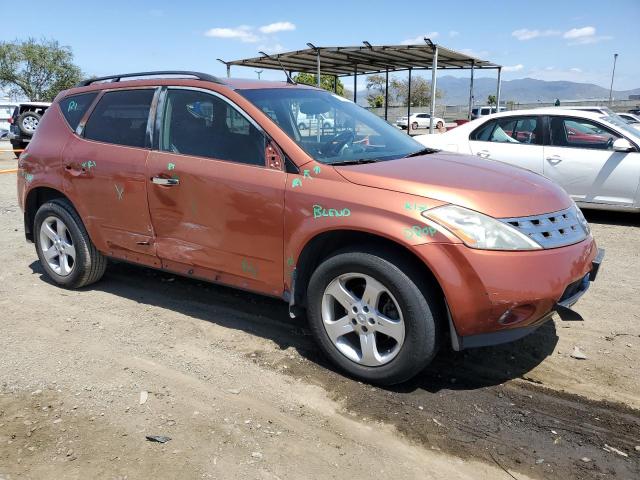 JN8AZ08T34W216358 - 2004 NISSAN MURANO SL ORANGE photo 4