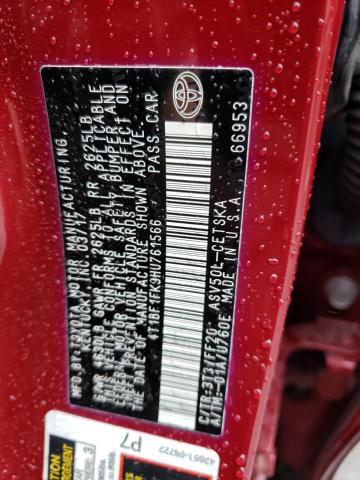 4T1BF1FK9HU761566 - 2017 TOYOTA CAMRY LE RED photo 12