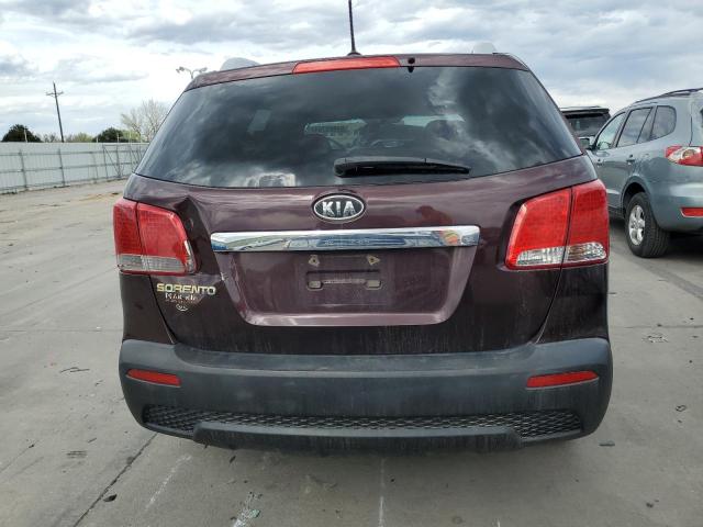 5XYKTDA27BG079655 - 2011 KIA SORENTO BASE BURGUNDY photo 6