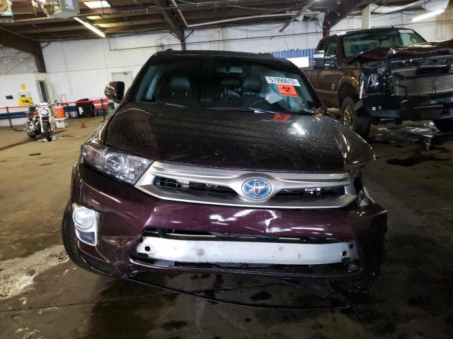 JTEDC3EH8D2017983 - 2013 TOYOTA HIGHLANDER HYBRID LIMITED BURGUNDY photo 5