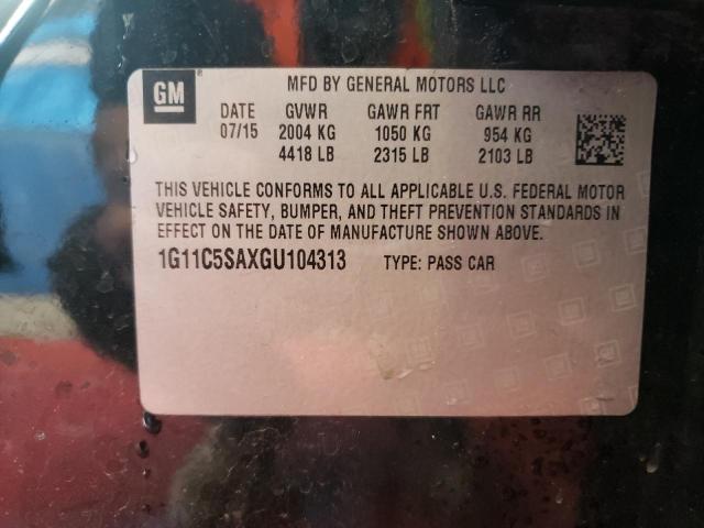 1G11C5SAXGU104313 - 2016 CHEVROLET MALIBU LIM LT შავი ფოტო 12