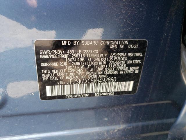 JF2SKAXC6MH492860 - 2021 SUBARU FORESTER TOURING 蓝色 照片 14