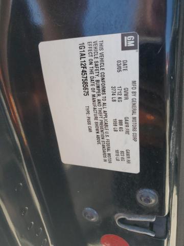 1G1AL12F457585675 - 2005 CHEVROLET COBALT LS BLACK photo 13