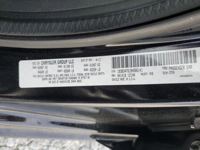 1B3BD4FB1BN566141 - 2011 DODGE AVENGER EXPRESS 黑色 照片 12