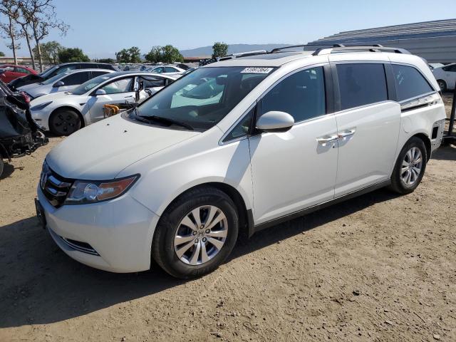 5FNRL5H66EB061270 - 2014 HONDA ODYSSEY EXL WHITE photo 1