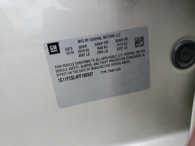 1G11F5SL4FF186907 - 2015 CHEVROLET MALIBU LTZ თაფლისფერი ფოტო 12