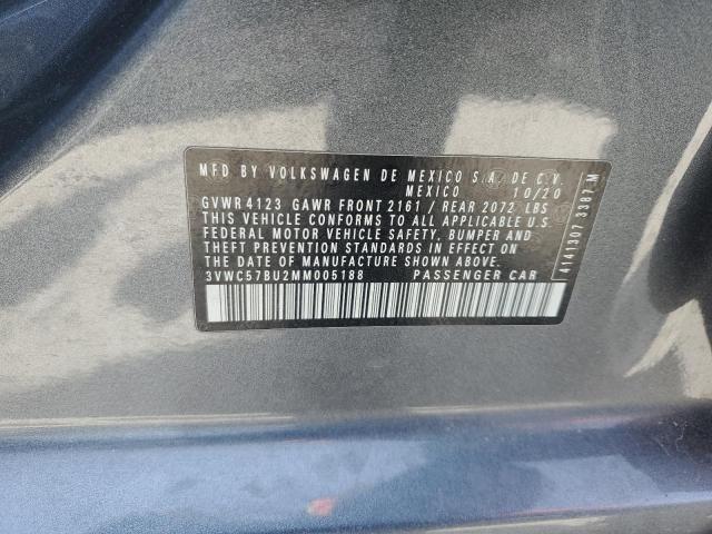 3VWC57BU2MM005188 - 2021 VOLKSWAGEN JETTA S CHARCOAL photo 13