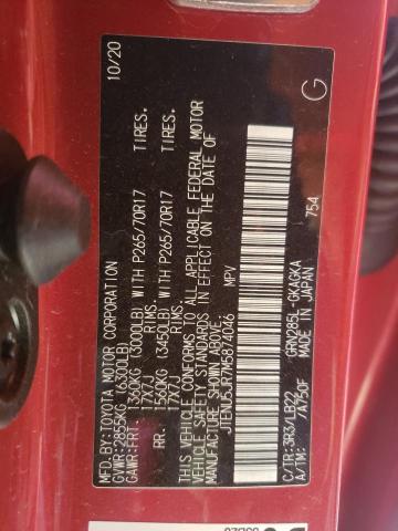 JTENU5JR7M5874046 - 2021 TOYOTA 4RUNNER SR5/SR5 PREMIUM 红色 照片 14