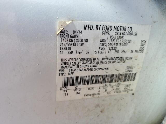 1FM5K8AR4EGC26788 - 2014 FORD EXPLORER POLICE INTERCEPTOR 白色 照片 13