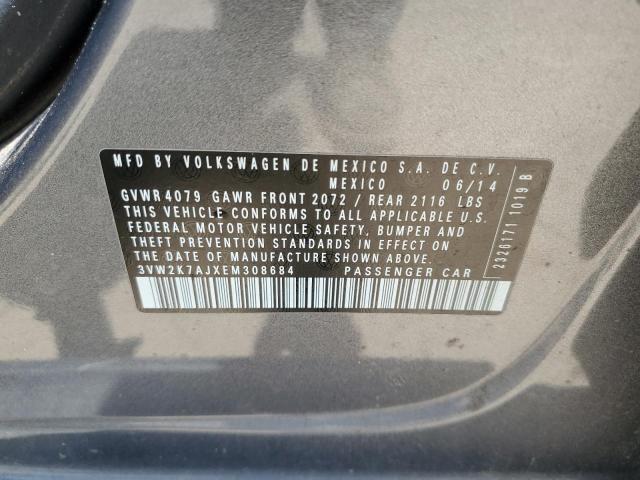 3VW2K7AJXEM308684 - 2014 VOLKSWAGEN JETTA BASE Գրաֆիտ լուսանկար 12