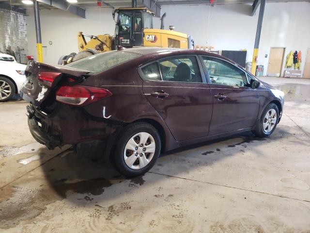 3KPFK4A76JE182691 - 2018 KIA FORTE LX BURGUNDY photo 3