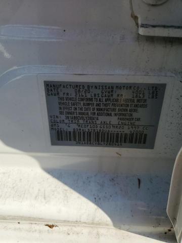 3N1AB8CV8LY280414 - 2020 NISSAN SENTRA SV WHITE photo 12