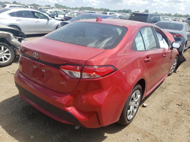 5YFEPRAE5LP062293 - 2020 TOYOTA COROLLA LE RED photo 4