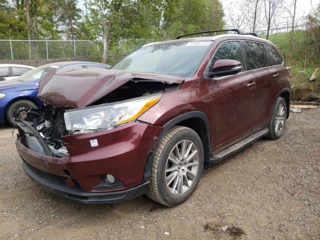 5TDJKRFH7GS282502 - 2016 TOYOTA HIGHLANDER XLE Bordo foto 1