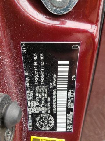 5TDJKRFH7GS282502 - 2016 TOYOTA HIGHLANDER XLE Bordo foto 13