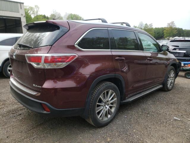 5TDJKRFH7GS282502 - 2016 TOYOTA HIGHLANDER XLE Bordo foto 3