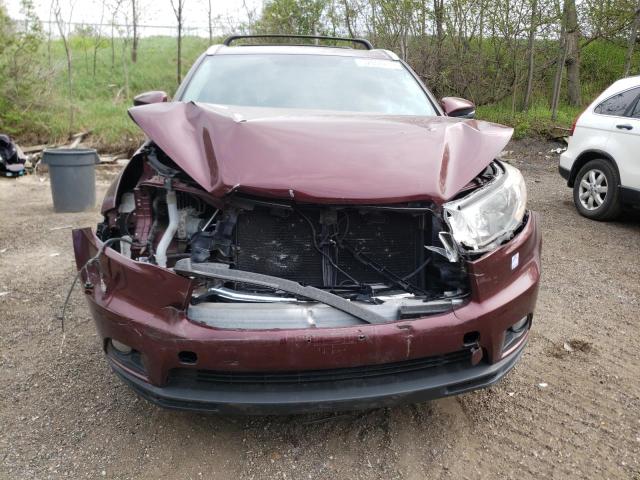 5TDJKRFH7GS282502 - 2016 TOYOTA HIGHLANDER XLE Bordo foto 5