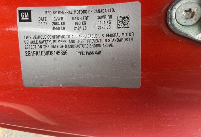 2G1FA1E38D9145856 - 2013 CHEVROLET CAMARO LS ORANGE photo 10