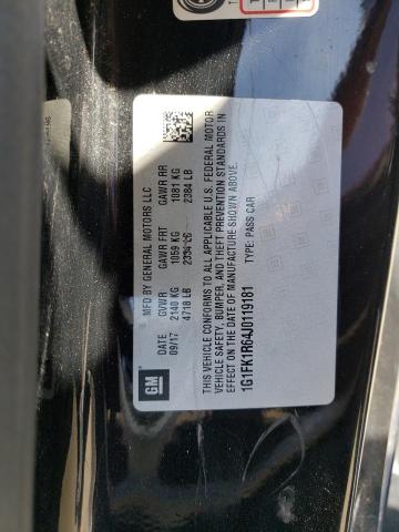 1G1FK1R64J0119181 - 2018 CHEVROLET CAMARO ZL1 შავი ფოტო 12