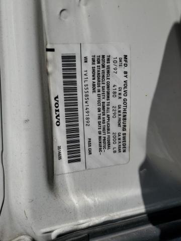 YV1LS5585W1491892 - 1998 VOLVO S70 WHITE photo 12