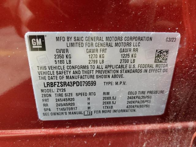 LRBFZSR43PD079599 - 2023 BUICK ENVISION AVENIR RED photo 12