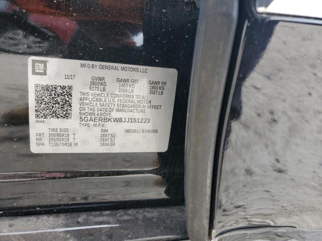 5GAERBKW8JJ151223 - 2018 BUICK ENCLAVE ESSENCE შავი ფოტო 12