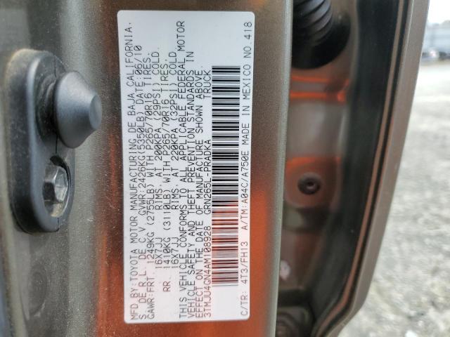 3TMJU4GN4AM108928 - 2010 TOYOTA TACOMA DOUBLE CAB PRERUNNER TAN photo 13