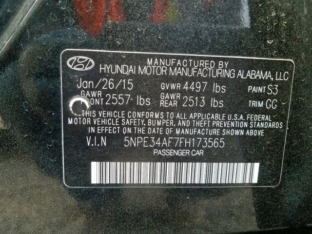 5NPE34AF7FH173565 - 2015 HYUNDAI SONATA SPORT  photo 10