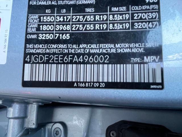 4JGDF2EE6FA496002 - 2015 MERCEDES-BENZ GL 350 BLUETEC SILVER photo 10