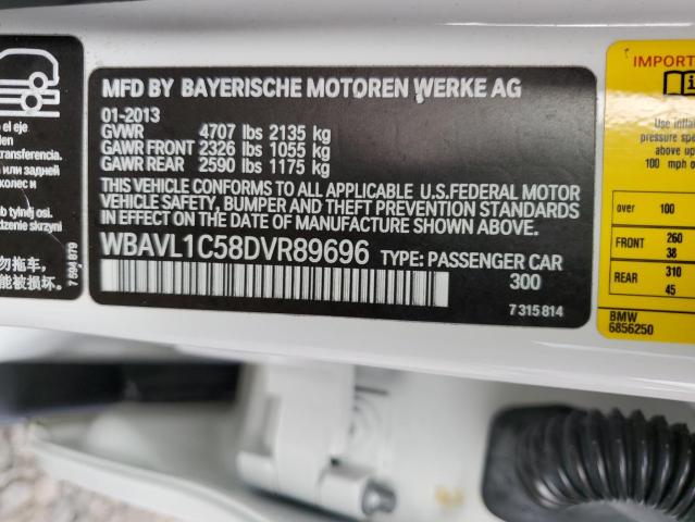 WBAVL1C58DVR89696 - 2013 BMW X1 XDRIVE28I WHITE photo 12