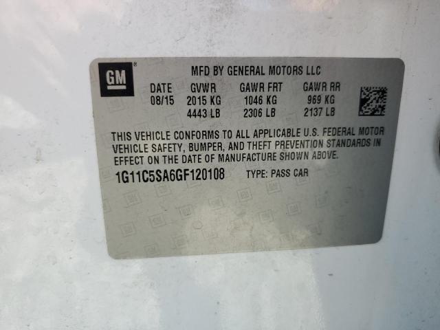 1G11C5SA6GF120108 - 2016 CHEVROLET MALIBU LIM LT Ақ фото 12