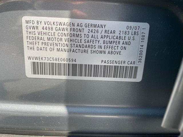 WVWEK73C58E060594 - 2008 VOLKSWAGEN PASSAT LUX GRAY photo 10