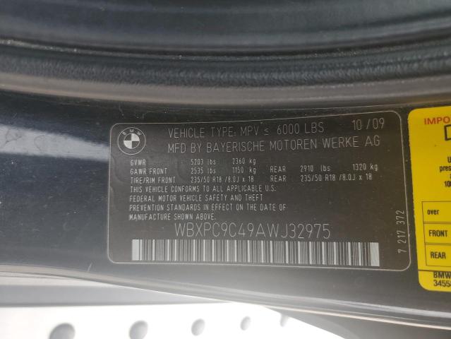 WBXPC9C49AWJ32975 - 2010 BMW X3 XDRIVE30I BLACK photo 13