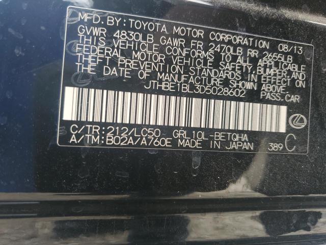 JTHBE1BL3D5028602 - 2013 LEXUS GS 350 BLACK photo 13