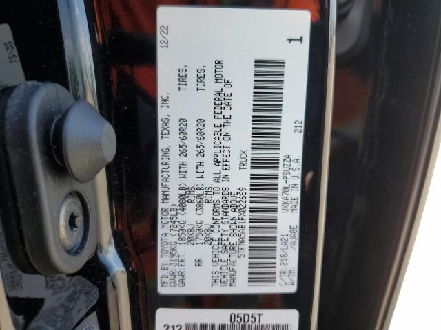 5TFNA5AB1PX022669 - 2023 TOYOTA TUNDRA CREWMAX PLATINUM Schwarz Foto 12