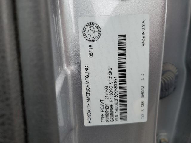 19UUB3F50KA800991 - 2019 ACURA TLX TECHNOLOGY Gümüş foto 12