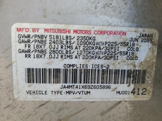 JA4MT41X69Z605896 - 2009 MITSUBISHI OUTLANDER XLS SILVER photo 14