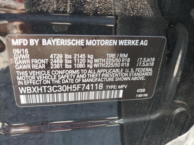 WBXHT3C30H5F74118 - 2017 BMW X1 XDRIVE28I BLACK photo 12