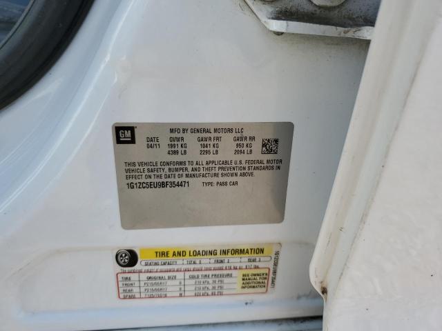 1G1ZC5EU9BF354471 - 2011 CHEVROLET MALIBU 1LT 白色 照片 12