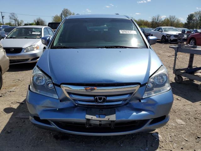 5FNRL38425B092342 - 2005 HONDA ODYSSEY EX BLUE photo 5