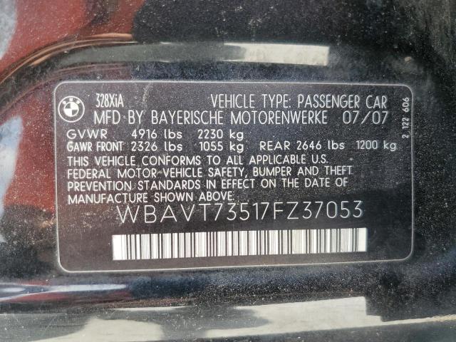 WBAVT73517FZ37053 - 2007 BMW 328 XIT BLACK photo 12