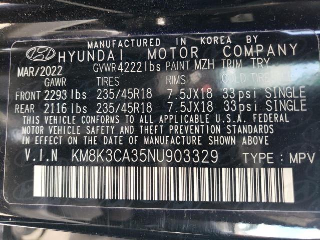 KM8K3CA35NU903329 - 2022 HYUNDAI KONA N LINE BLACK photo 12