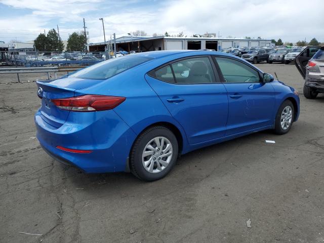 KMHD74LF7JU451288 - 2018 HYUNDAI ELANTRA SE BLUE photo 3