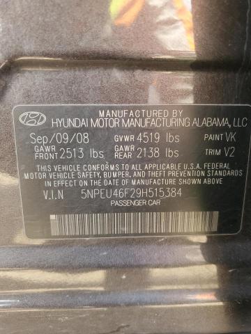 5NPEU46F29H515384 - 2009 HYUNDAI SONATA SE CHARCOAL photo 12